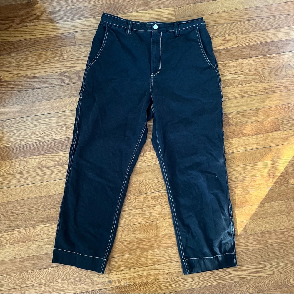 Black Gap Work-Force cargo pants with white stitching, Womens size 12